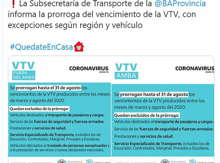 Prorrogan La Vigencia De La Vtv Hasta El 31 De Agosto Con Excepciones Según Región Y Vehículo 6192